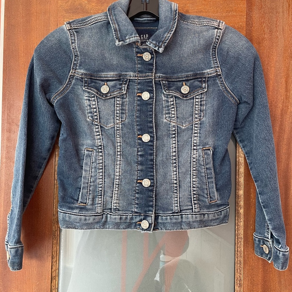 Gap Kids Dark Wash Denim Gap for Good Snap Jean Jacket M